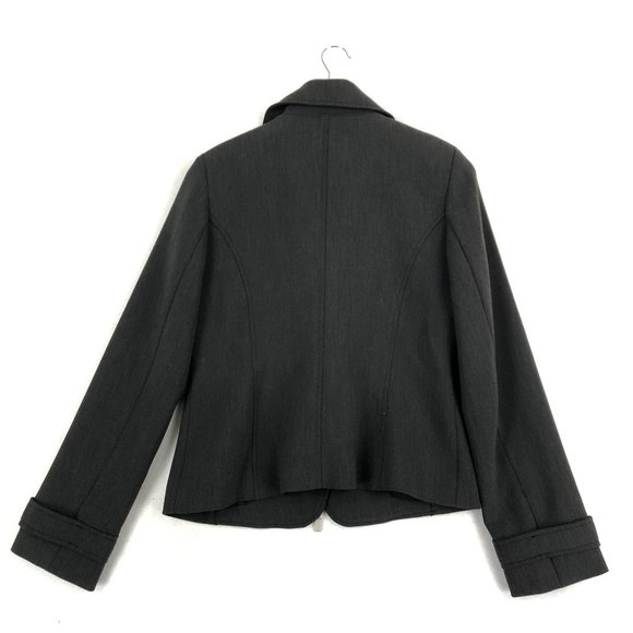 French Twist Women's Size 8 Dark Grey Asymmetrical Full Zip Collared Jacket - Picture 12 of 12